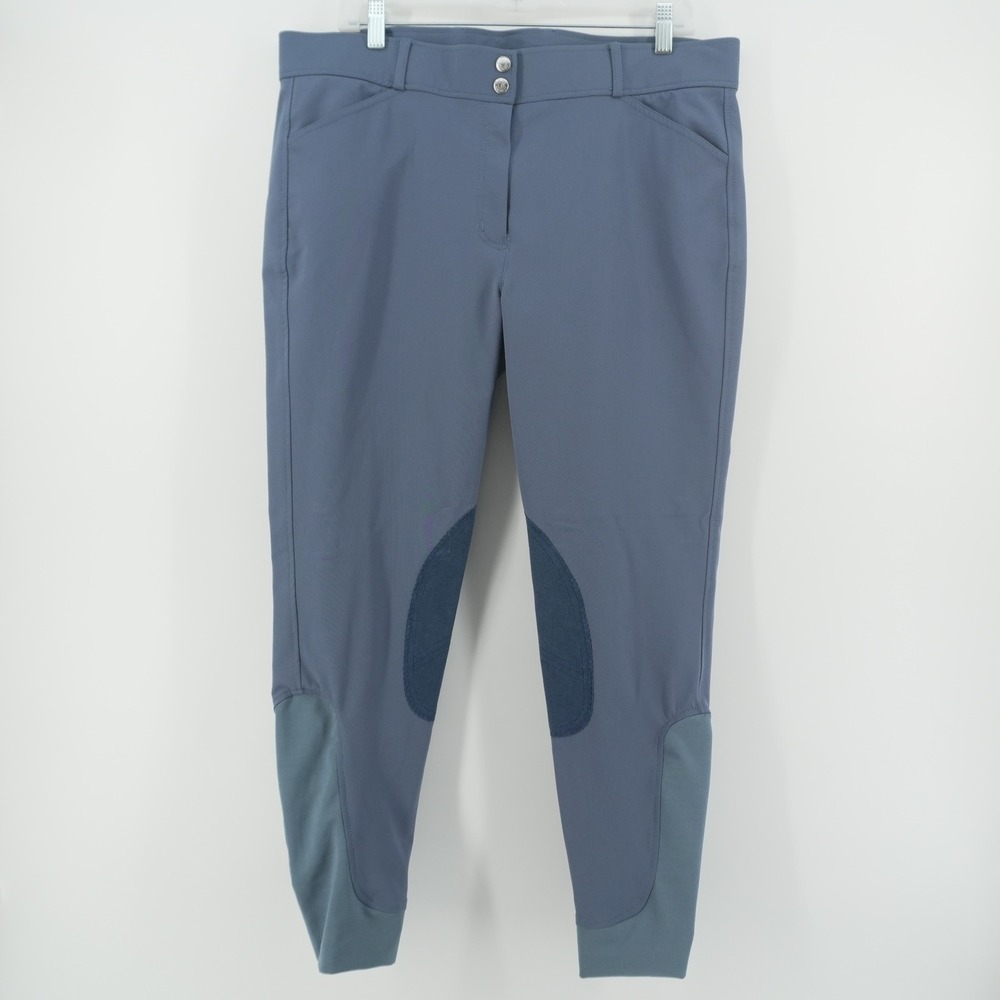 Dover Saddlery Riding Breeches Women 34 Blue Knee Patch Equestrian Pants
